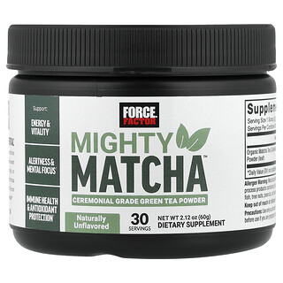 Force Factor, Mighty Matcha™, ízesítetlen, 60 g (2,12 uncia)