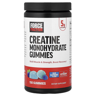 Force Factor, Gomitas con monohidrato de creatina, Frambuesa azul, 150 gomitas