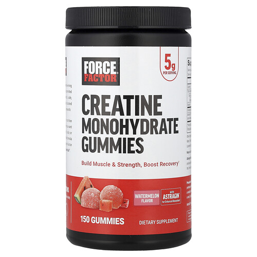Force Factor Creatine Monohydrate Gummies, Watermelon, 150 Gummies