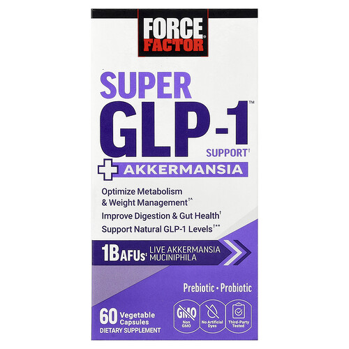 Force Factor, Super GLP-1™ Support + Akkermansia, 60 Vegetable Capsules