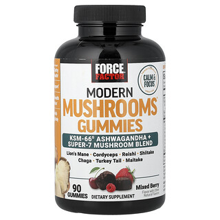 Force Factor, Permen Jeli Modern Mushrooms®, Beri Campuran, 90 Permen Jeli