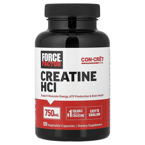 Force Factor Creatine HCl, 750 mg, 120 Vegetable Capsules