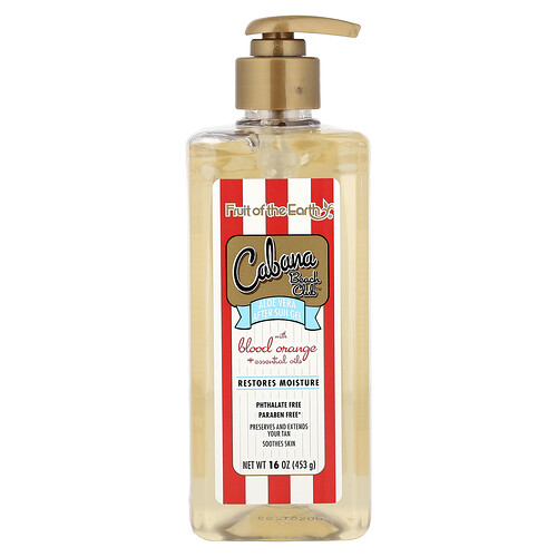 Fruit of the Earth, Cabana Beach Club™, Aloe Vera After Sun Gel mit Blutorange + ätherischen Ölen, 16 oz (453 g)