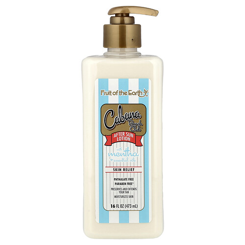 Fruit of the Earth, Cabana Beach Club™, After Sun Lotion mit Mentha + ätherischen Ölen, 16 fl oz (473 ml)
