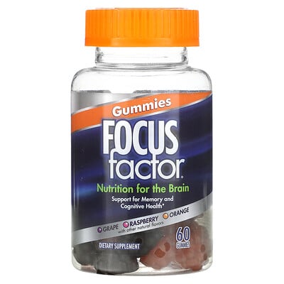 

Focus Factor Nutrition For The Brain Grape Raspberry Orange 60 Gummies