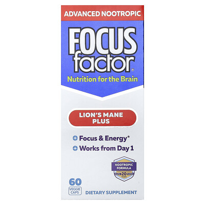 Focus Factor, Melena de león plus, 60 cápsulas vegetales