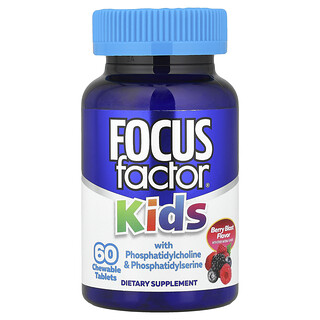 Focus Factor, Con fosfatidilcolina y fosfatidilserina para niños, Berry Blast, 60 comprimidos masticables