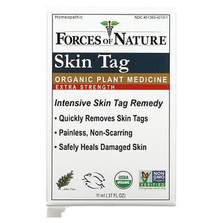 Forces of Nature, Skin Tag Control, Organic Plant Medicine, Extra Strength, 0.37 fl oz (11 ml)