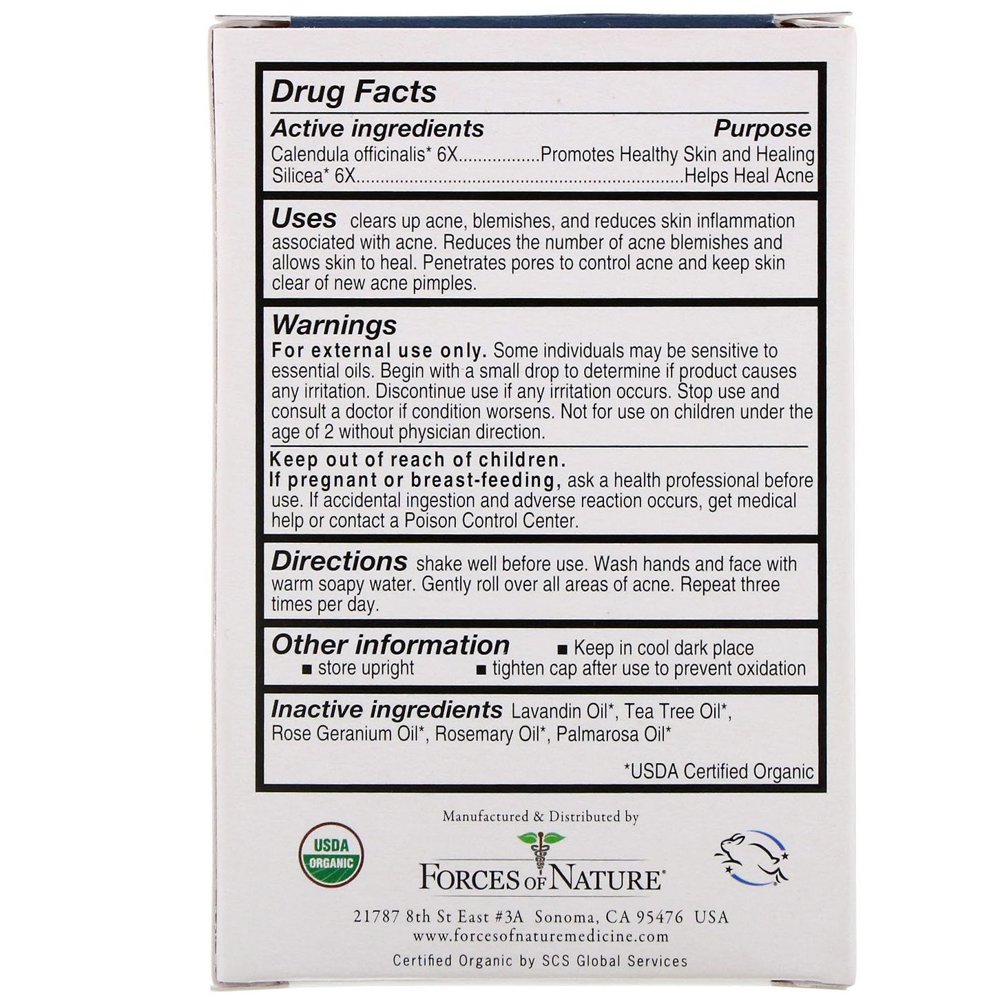 force of nature acne pimple control