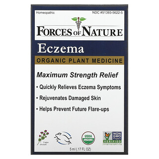 Forces of Nature, Eczema, органическое лекарственное средство для растений, 5 мл (0,17 жидк. Унции)
