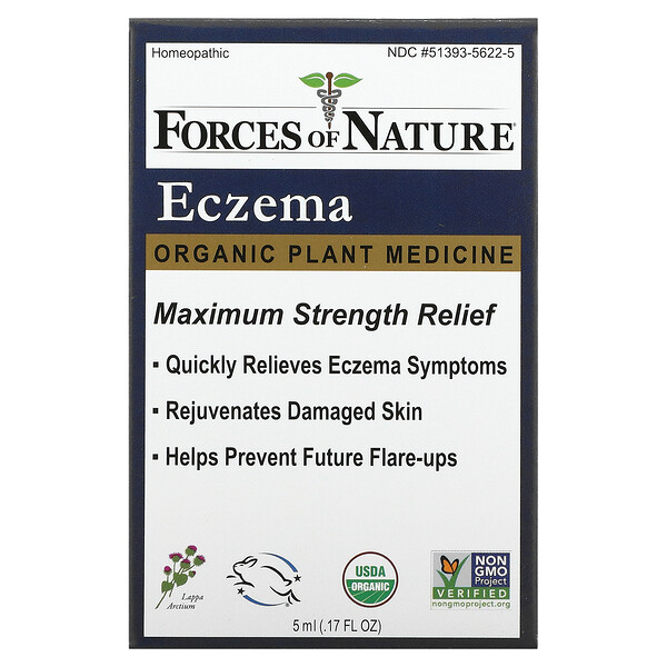 Forces of Nature‏, إكزيما، دواء نباتي عضوي، 0.17 أونصة سائلة (5 مل)