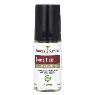 Forces of Nature, Sakit Sendi Roll-On, Ubat Tumbuhan Organik , 0.14 fl oz (4 ml)
