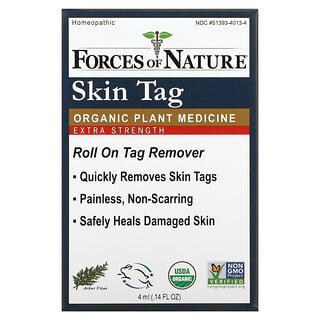 Forces of Nature, Skin Tag，有機植物藥，滾珠塗抹器，特強型，0.14 液量盎司（4 毫升）