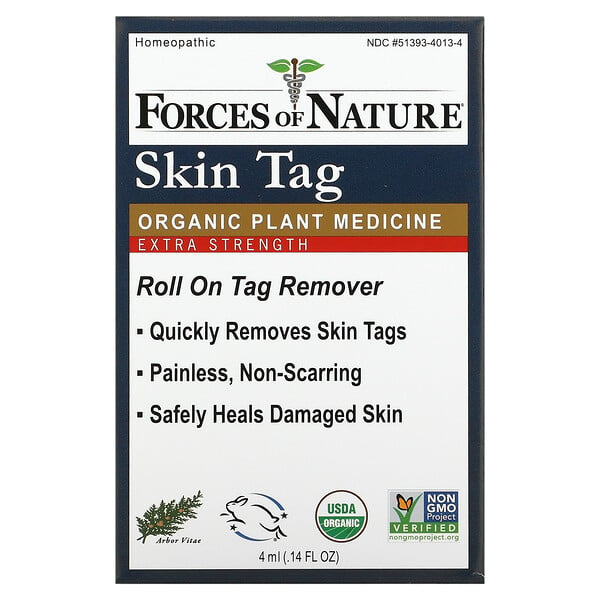 Skin Tag, Organic Plant Medicine, Rollerball Applicator, Extra Strength, 0.14 fl oz (4 ml)