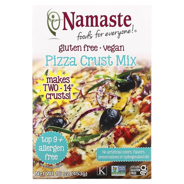 Namaste, Смесь для выпечки пиццы с корочкой, не содержит глютен, 16 унций (454 гр)