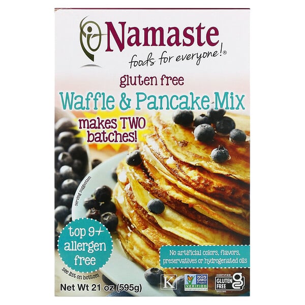 Namaste, смесь для вафель и блинов, без глютена, 595 г (21 унция)