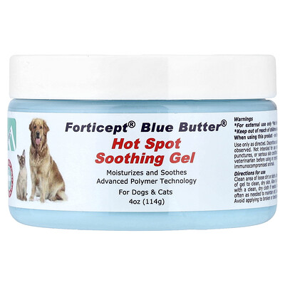 Forticept, Blue Butter®, Gel calmante para los puntos calientes, Para perros y gatos, 114 g (4 oz)
