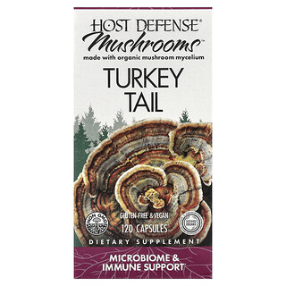 Host Defense, Mushrooms™, Hindi Kuyruğu, 120 Kapsül (Kapsül başına 0,5 g)