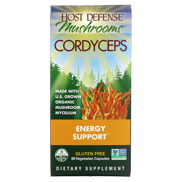 فطور Host Defense، كورديسيبس، تعزيز الطاقة، 60 كبسولة نباتية