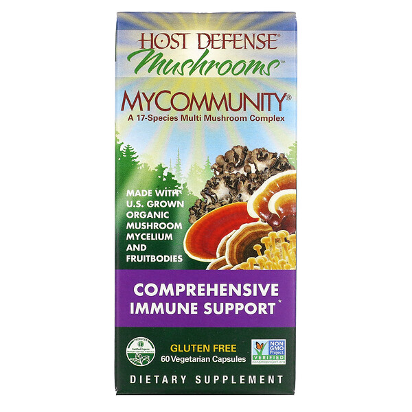 Fungi Perfecti, MyCommunity, мультикомплекс из 17 видов грибов, 60 вегетарианских капсул