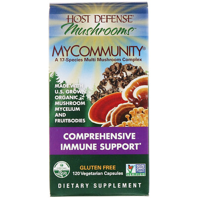 Fungi Perfecti Иммунная защита, MyCommunity, 120 растительных капсул