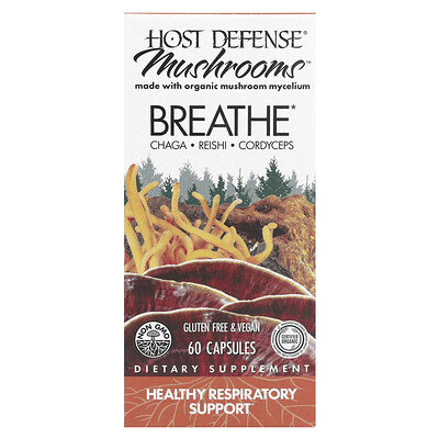 Host Defense, Host Defense Mushrooms, Breathe, 60 Capsules
