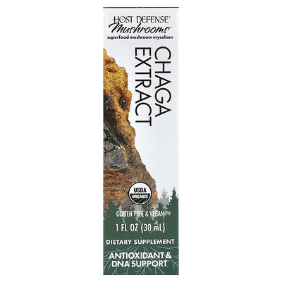 Product Image for Host Defense, Mushrooms , Organic Chaga Extract, 1 fl oz (30 ml)