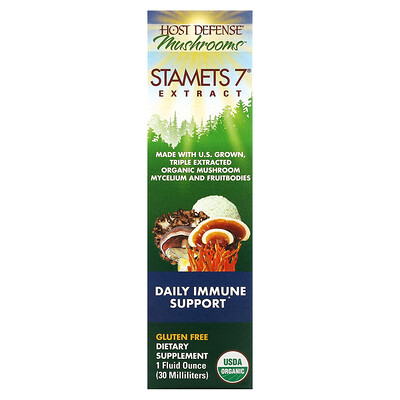 

Fungi Perfecti, Host Defense Mushrooms, Stamets 7 Extract, Daily Immune Support, 1 fl oz (30 ml)