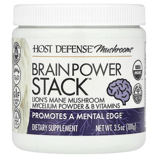 هوست ديفينس‏, Mushrooms ™ ، Brain Power Stack ™ ، 3.5 أونصة (100 جم)
