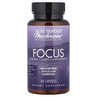 Host Defense, Mushrooms™ Mycobenefits, Foco, 60 Cápsulas