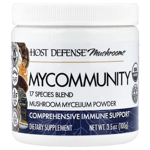 Host Defense Mushrooms Mycommunity 17 Species Blend Vitamin | 3.5 oz Powder