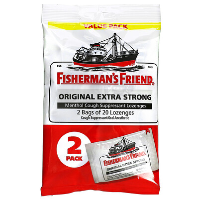 Fisherman's Friend Menthol Cough Suppressant Lozenges, Original Extra Strong, 40 Lozenges