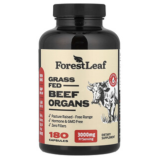 Forest Leaf, Órganos de reses alimentadas con pasturas, 180 cápsulas