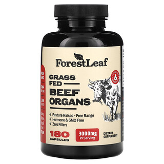 Forest Leaf, Organes de bœuf nourri à l'herbe, 180 capsules