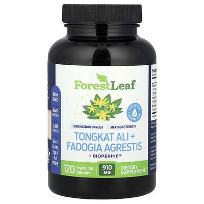 Product Image for Forest Leaf, Tongkat Ali + Fadogia Agrestis + BioPerine , 120 Vegetable Capsules