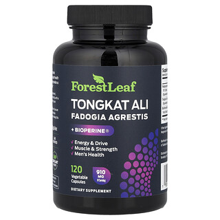 Forest Leaf, Tongkat Ali + Fadogia Agrestis + BioPerine®, 120 Vegetable Capsules