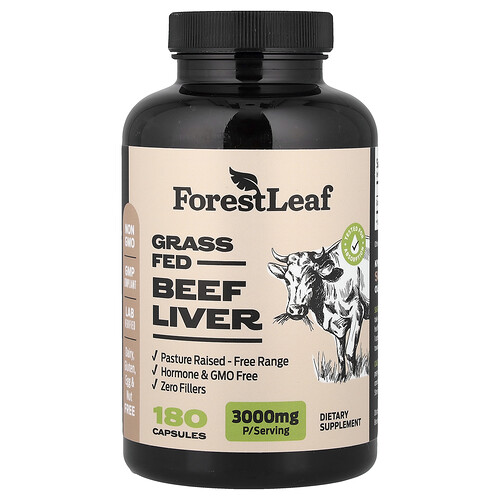 Forest Leaf, Grass Fed Beef Liver, 750 mg, 180 Capsules