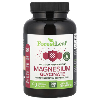 Forest Leaf, Magnesiumglycinaat, maximale absorptie, 90 plantaardige capsules (133,3 mg per capsule)