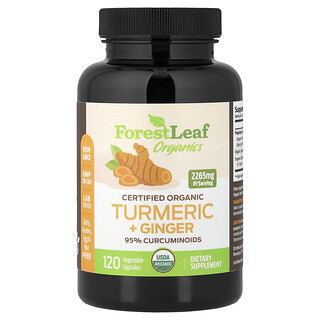 Forest Leaf, Advanced Curcuma Gingembre + BioPérine, 120 capsules végétales