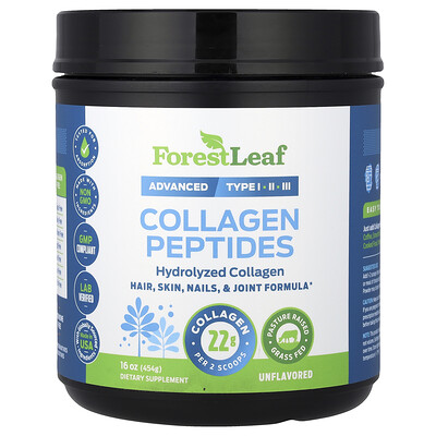 Forest Leaf , Peptides De Collagène, Non Aromatisés, 454 G