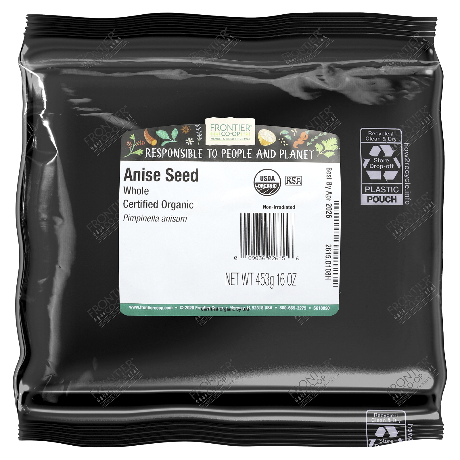 Organic Whole Anise Seed, 16 oz (453 g) - Picture 2 of 2