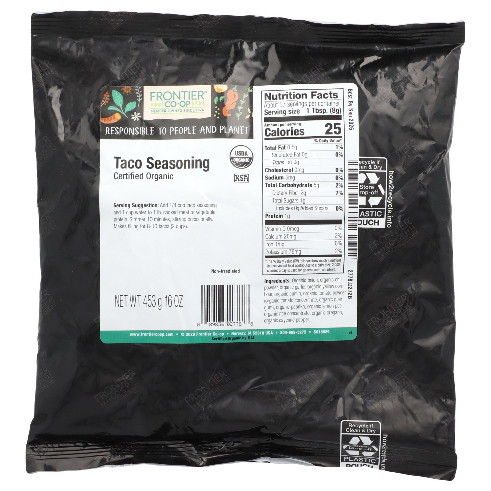 Organic Taco Seasoning, 16 oz (453 g) - Picture 2 of 2