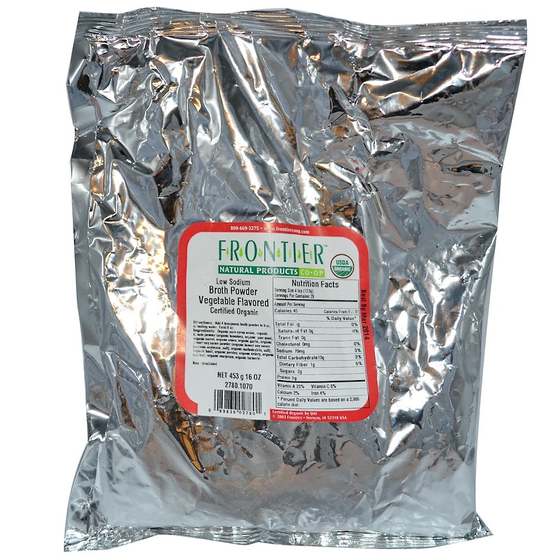 Frontier Natural Products, Organic Low Sodium Broth Powder, Vegetable