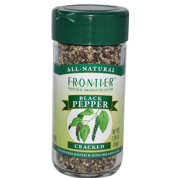 Frontier Natural Products, Cracked Black Pepper, 1.98 oz (56 g) (Discontinued Item) 