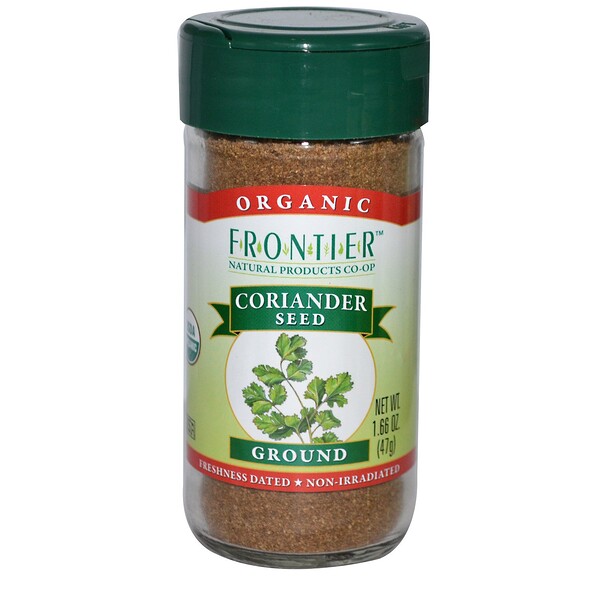 Frontier Natural Products, Органические семена кориандра, молотые 1,66 унции (47 г) (Discontinued Item) 