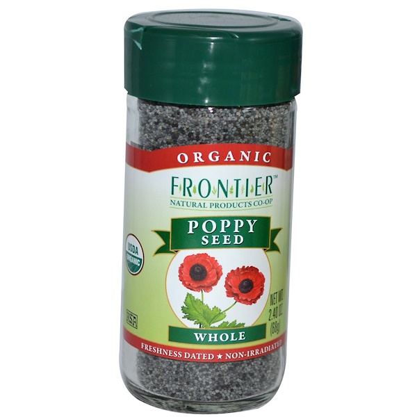 Frontier Natural Products, Organic Poppy Seed, Whole, 2.40 oz (68 g) (Discontinued Item) 