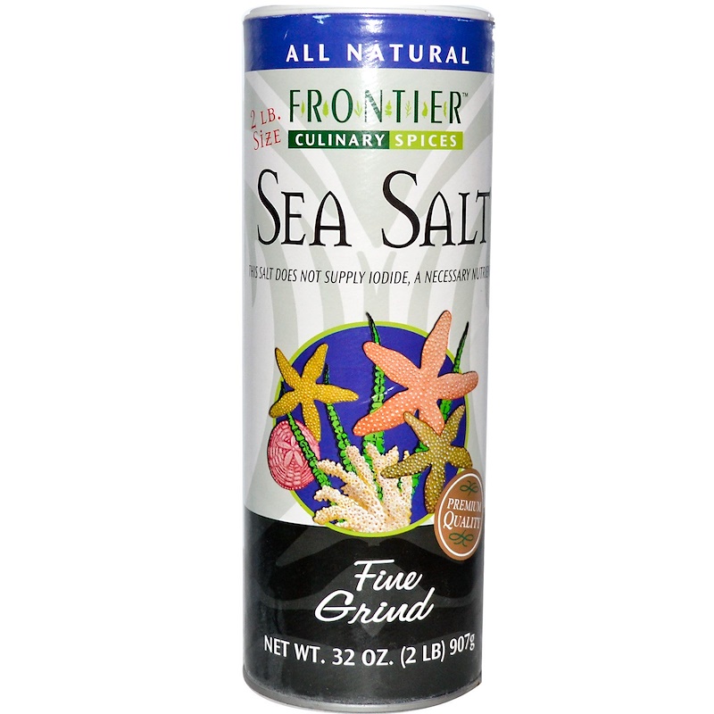 Frontier Natural Products, Culinary Spices, Sea Salt, Fine Grind, 32 oz