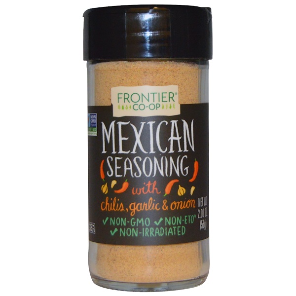 Frontier Natural Products, Мексиканская приправа, с чили, чесноком и луком, 2,00 унции (56 г)