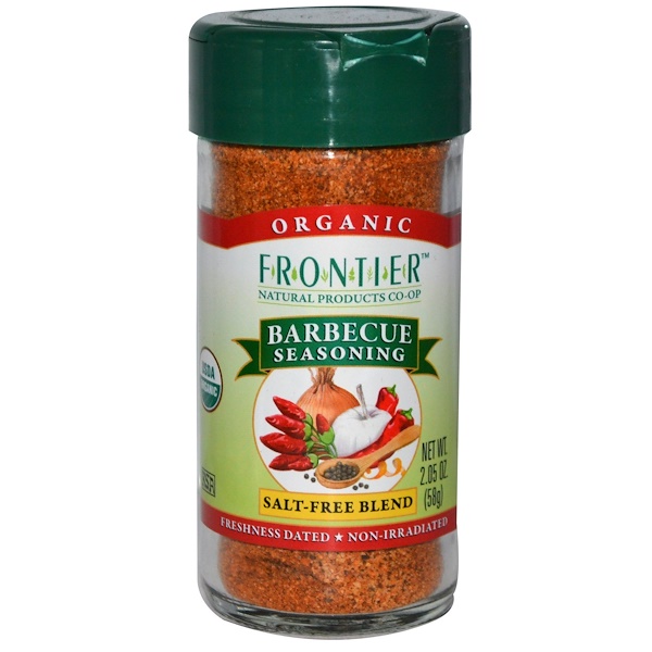 Frontier Natural Products, Organic Barbecue Seasoning, Salt-Free Blend, 2.05 oz (58 g) (Discontinued Item) 