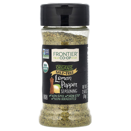 Frontier Co-op, Organic Lemon Pepper Seasoning, Salt-Free, 2.5 oz (70 g)